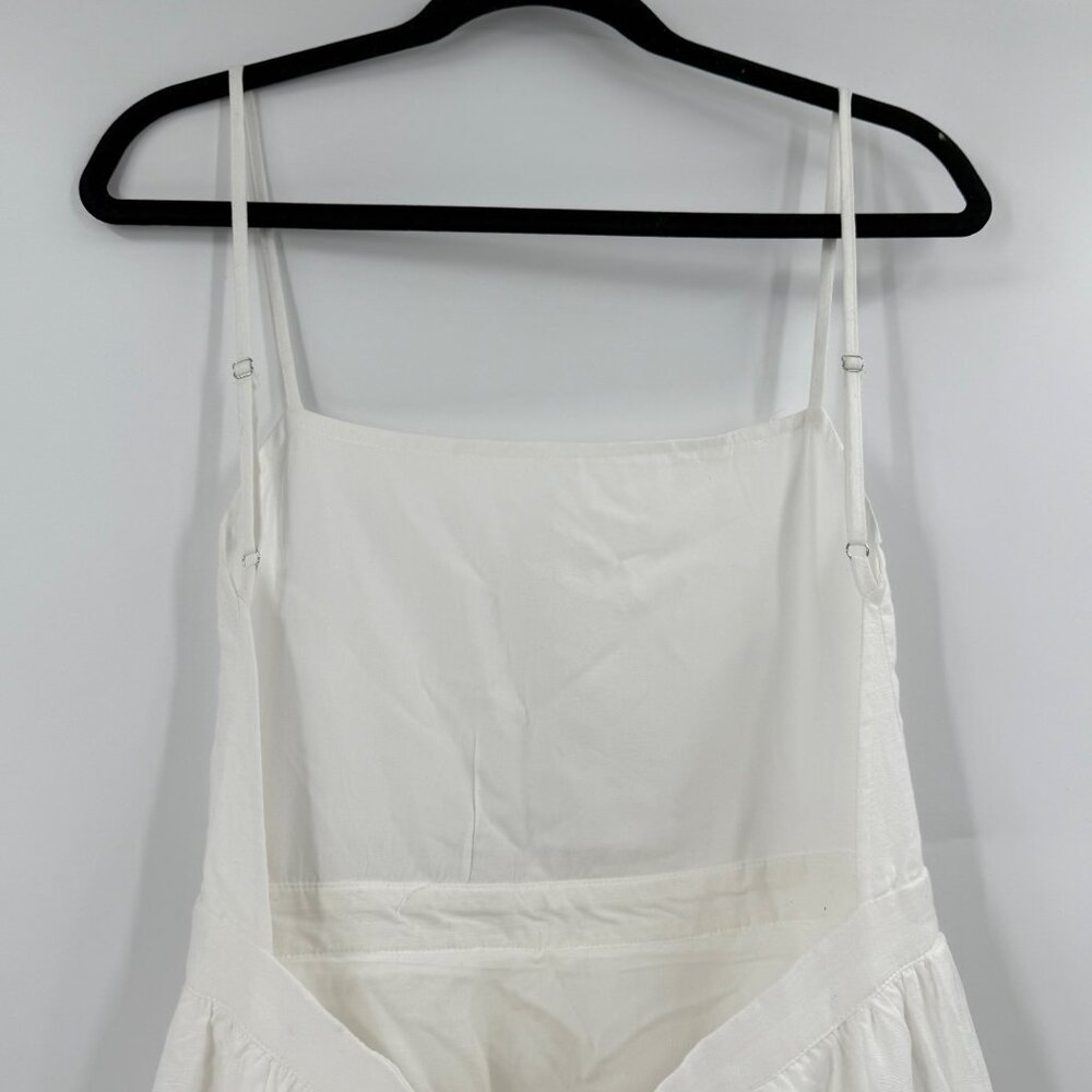 Cousin The Label White Tiered Linen & Viscose Sleeveless Dress With Adjustable S - Picture 7 of 13
